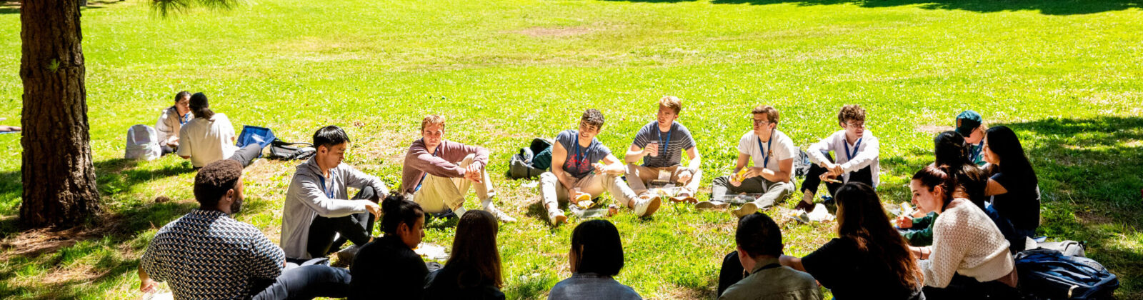 UCSF graduate students gather for a fall celebration at UCSF’s Mission Bay campus on Friday, Sept. 6, 2024, in San Francisco. (Photo by Noah Berger)